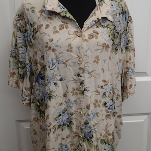 Koret City Blues Floral Print Shirt Size 26 - Picture 1 of 5